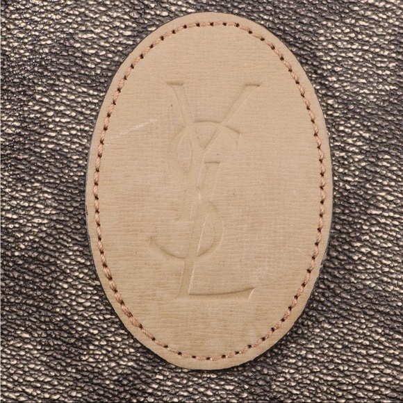 YSL zip tote bag and pouch in giraffe print coated canvas /leather. - Picture 5 of 11